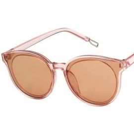 Oval Unisex Sunglasses Retro Bright Black Grey Drive Holiday Oval Non-Polarized UV400 - Transparent Pink - C518RLXWE7S $9.68