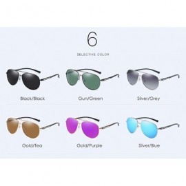 Aviator Sunglasses Men's Polarizing Sunglasses Classic Toad Lens Polarizing Sunglasses Driving Glasses - E - C818QQ208D0 $36.14