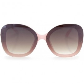 Butterfly Womens Pearl Brooch Jewel Exposed Lens Fashion Sunglasses - Pink Brown - CC18U0IZSN2 $14.50