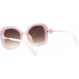 Butterfly Womens Pearl Brooch Jewel Exposed Lens Fashion Sunglasses - Pink Brown - CC18U0IZSN2 $14.50