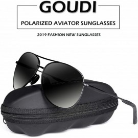 Shield Polarized Aviator Sunglasses for Men - Metal Frame driving UV 400 Protection Mens Women Mirror Sunglasses 8002 - CZ18K...