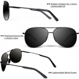 Shield Polarized Aviator Sunglasses for Men - Metal Frame driving UV 400 Protection Mens Women Mirror Sunglasses 8002 - CZ18K...