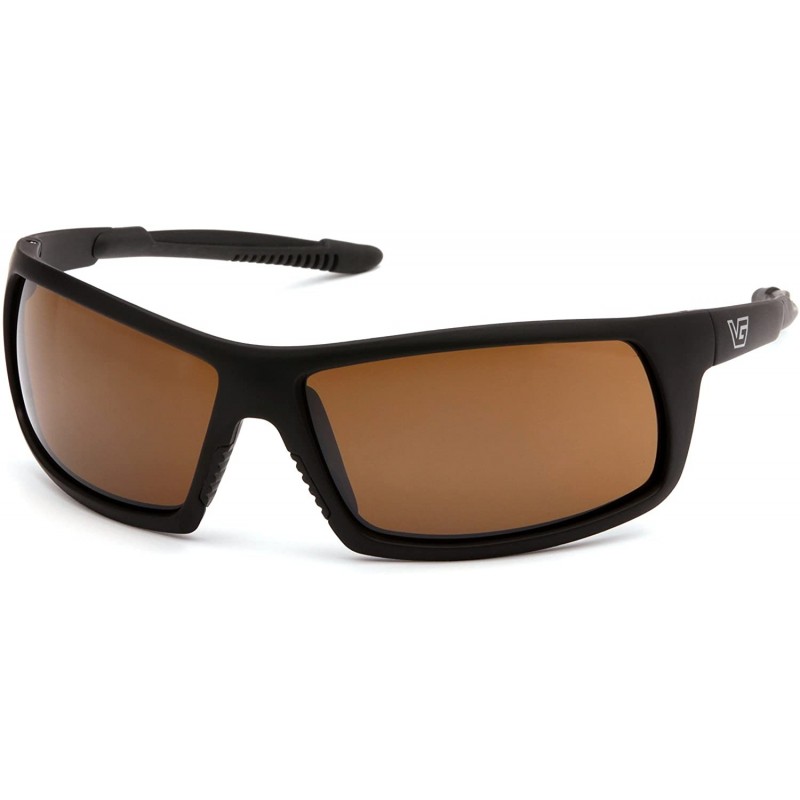 Wrap Stonewall Safety Sunglasses - Black Frame/Bronze Anti-Fog Lens - CZ11RN037TX $24.35