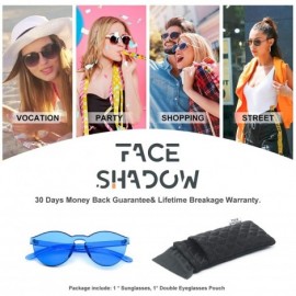 Oversized Oversized Colorful One Piece Square Sunglasses Flat Gradient Transparent Lenses Party Sun Glasses - Blue - CQ18S9YS...