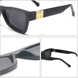 Square Retro Millionaire Sunglasses Cateye Metal punk Rock Hip hop Sunglasses men women - 3 - C5190S7YQQO $14.88