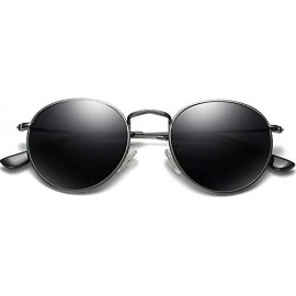 Round Sunglasses Mirror Classic Glasses Driving - Goldoceanyellow - C9198N86R2N $14.33