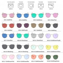 Round Sunglasses Mirror Classic Glasses Driving - Goldoceanyellow - C9198N86R2N $14.33