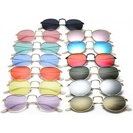 Round Sunglasses Mirror Classic Glasses Driving - Goldoceanyellow - C9198N86R2N $14.33