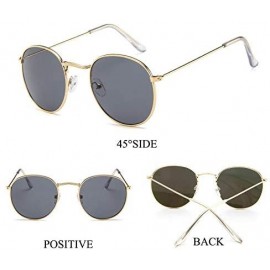 Round Sunglasses Mirror Classic Glasses Driving - Goldoceanyellow - C9198N86R2N $14.33