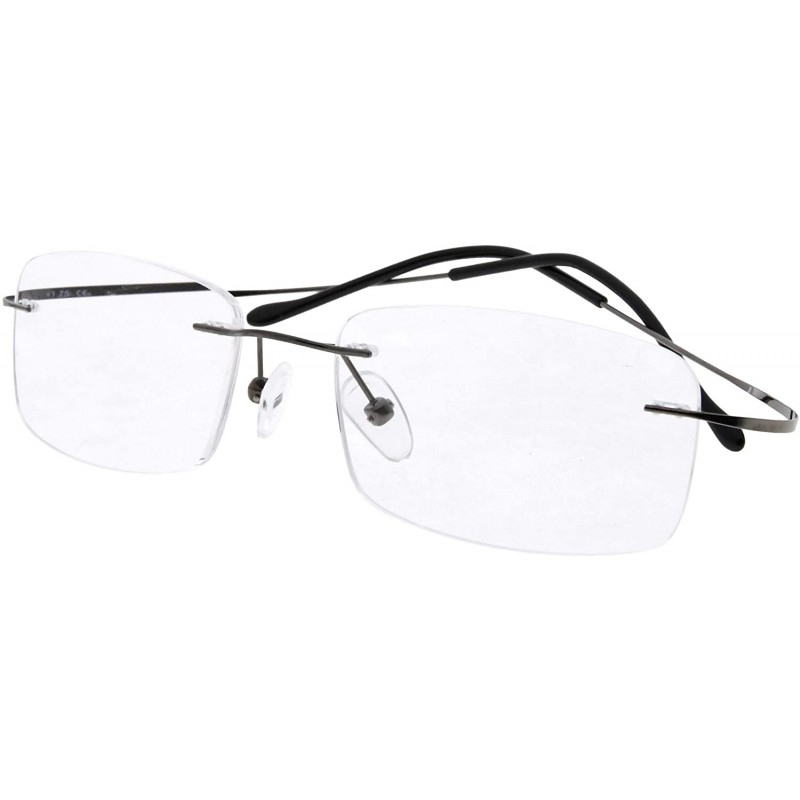 Rimless Titanium Rimless Eyeglasses Women Men Gunmetal - CF11UM01199 $16.09