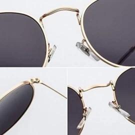 Round Sunglasses Mirror Classic Glasses Driving - Goldoceanyellow - C9198N86R2N $14.33