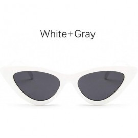 Cat Eye Fashion Sunglasses Vintage Triangular Glasses - White Gray - C3199D3DGI2 $20.88