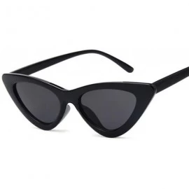 Cat Eye Fashion Sunglasses Vintage Triangular Glasses - White Gray - C3199D3DGI2 $20.88