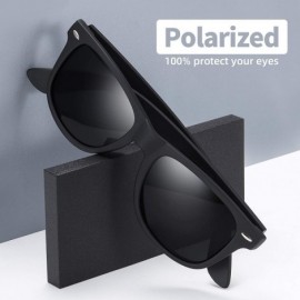 Wayfarer Polarized Sunglasses for Men and Women Matte Finish Sun Glasses Color Lens 100% UV Blocking - CS192R66R2K $14.14