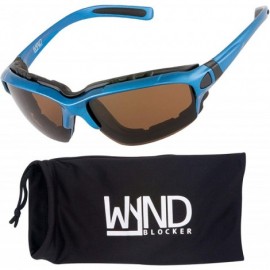 Sport Polarized Motorcycle Riding Sunglasses Sports Wrap Glasses - Blue - Polarized Amber - CW18DT0QHLD $23.61