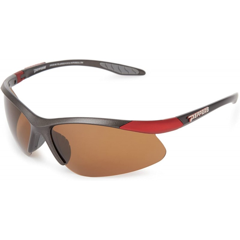 Sport Men's Ricochet Shield Sunglasses - Grey Frame/Brown Lens - CU1138Y81XZ $36.73