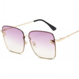 Oversized Sunglasses Women Men Retro Metal Frame Oversized Sun Glasses Female (Color Pink) - Pink - C7199EH8D75 $17.01