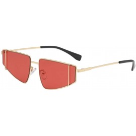 Goggle Fashion Man Women Sunglasses Irregular Shape Eyeglasses Glasses Vintage Retro Style Eyewear - Red - CP18SXMMQ67 $13.47