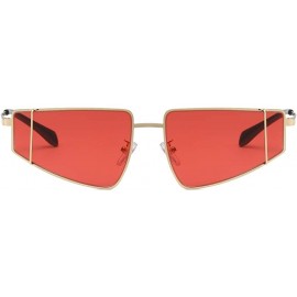 Goggle Fashion Man Women Sunglasses Irregular Shape Eyeglasses Glasses Vintage Retro Style Eyewear - Red - CP18SXMMQ67 $13.47