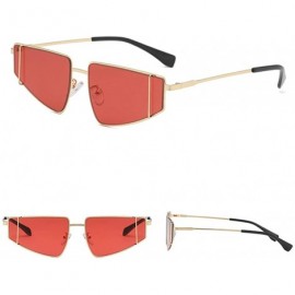 Goggle Fashion Man Women Sunglasses Irregular Shape Eyeglasses Glasses Vintage Retro Style Eyewear - Red - CP18SXMMQ67 $13.47