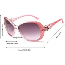 Oval Vintage Polarized Oval shape Sunglasses for Women Classic Designer Style UV400 Protection Frame - Pink Frame Grey - CS19...