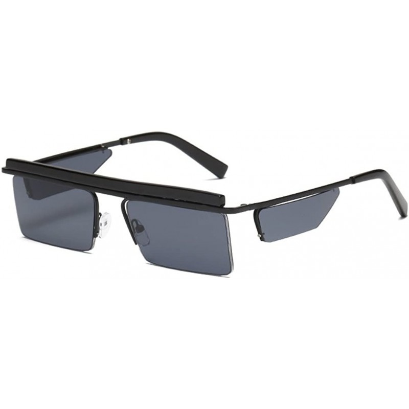 Square Personalized Unisex Sunglasses Frameless Square Ocean Sunglasses - Black Color - CG18DUG39RZ $30.43