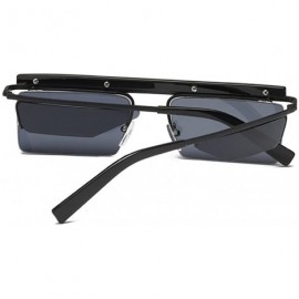 Square Personalized Unisex Sunglasses Frameless Square Ocean Sunglasses - Black Color - CG18DUG39RZ $30.43