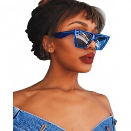 Cat Eye Polarized Sunglasses UV Protection - REYO Women Oversized Sunglasses Vintage Retro Cat Eye Sun Glasses - Blue - C618N...