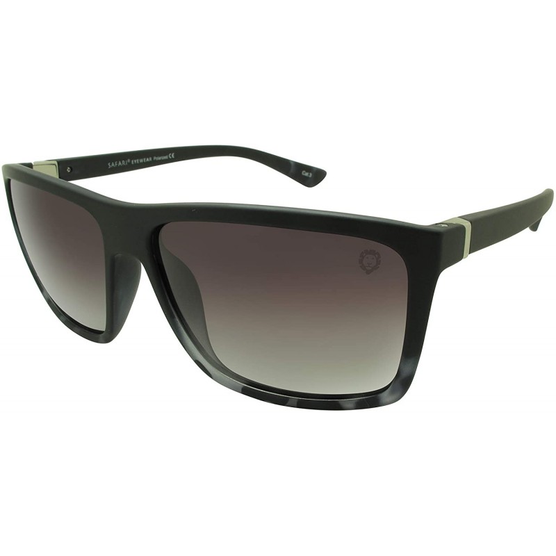 Rectangular Polarized Sunglasses for Women Men - LP10601 - Grey Tortoiseshell / Grey Gradient Lens - C818HLYG83X $41.86