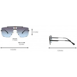 Square 2019 new fashion luxury men's square cut edge frameless metal legs brand designer sunglasses UV400 - Black - C418UTWUO...