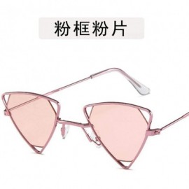 Aviator Triangle Women Sunglasses Vintage Design Luxury Cat Brand Red Lens Black Grey - Gold Green - C018Y2OM8LC $9.54