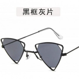 Aviator Triangle Women Sunglasses Vintage Design Luxury Cat Brand Red Lens Black Grey - Gold Green - C018Y2OM8LC $9.54