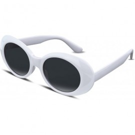 Oval Clout Goggles Kurt Cobain Sunglasses Retro Oval Women Sunglasses B2253 - White - CT185I6OL6R $9.11