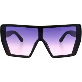 Butterfly Womens Futuristic Flat Top Oceanic Gradient Butterfly Plastic Retro Sunglasses - Black Purple Pink - CV18HDCC2YU $7.91