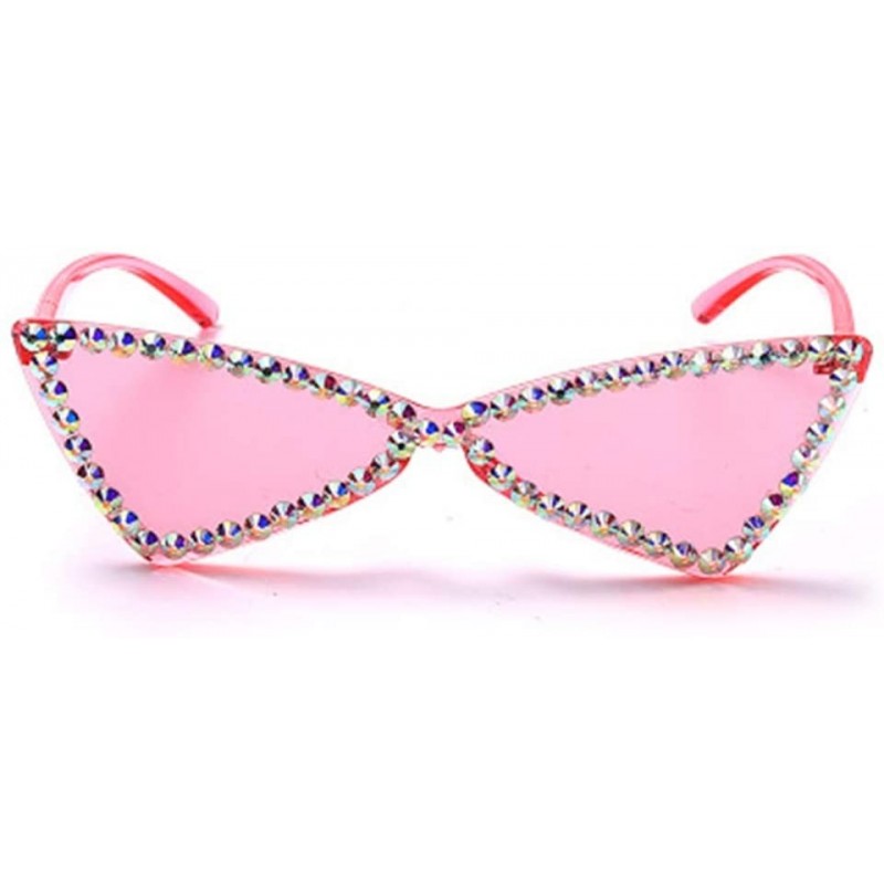 Sport Full-Frame Diamond Bow Sunglasses Fashion Small Frame Visor Mirror - 6 - CT190R02HTZ $35.30