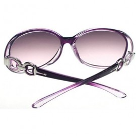 Round Female Fashion Plastic Hollow Frame Rimmed Sunglasses - Lightpurple - CK18C0U5MEU $7.81