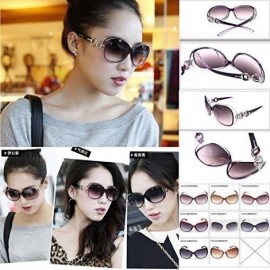 Round Female Fashion Plastic Hollow Frame Rimmed Sunglasses - Lightpurple - CK18C0U5MEU $7.81