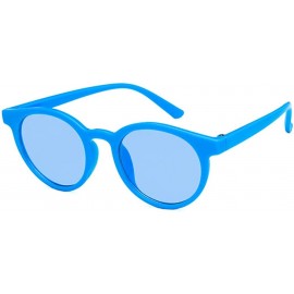 Oval Unisex Sunglasses Retro Blue Drive Holiday Oval Non-Polarized UV400 - CE18RLIYULS $8.52