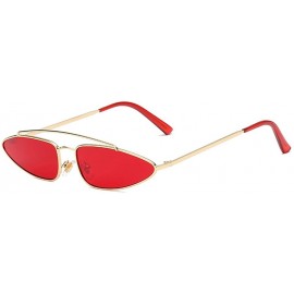 Rimless Men Women Eyewear Retro Vintage Cat Eye Sunglasses Fashion Mod Style - Red - C818D07360N $10.21