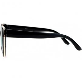 Cat Eye Diva Thick Plastic Oversize Cat Eye Womens Sunglasses - Black Green - CL12NYK65F5 $9.64