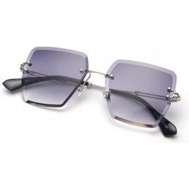 Square Square Sunglasses Rimless Sun Glasses Women Gradient Metal Frame - Grey - CD18DNKZO5T $7.94