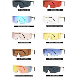 Square Oversized Shield Sunglasses Flat Top Gradient Lens Rimless Eyeglasses Women Men - Clear - C2199I8KR79 $14.26