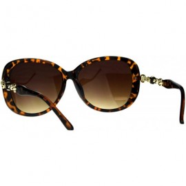 Square Womens Classy Fashion Sunglasses Rose Chain Decor Temple UV 400 - Tortoise - C9180XSH63Z $11.65