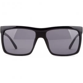 Square Mens Plastic Fashion Sunglasses - Matte Black/Smoke - CT11G12OF8L $10.46