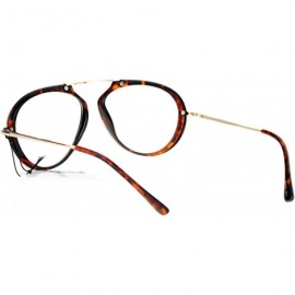 Aviator Clear Lens Aviator Glasses Unique Metal Top Bridge Fashion Eyeglasses - Tortoise - CF186L6HU8Y $12.90