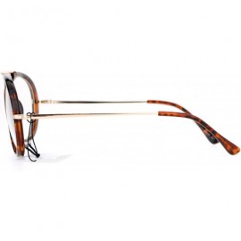 Aviator Clear Lens Aviator Glasses Unique Metal Top Bridge Fashion Eyeglasses - Tortoise - CF186L6HU8Y $12.90