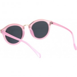 Round Womens Stylish Sunglasses Round Keyhole Metal Bridge Top Accent UV 400 - Pink (Black) - C718UO2UIQ8 $12.39