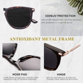 Oval Polarized Sunglasses Protection Lightweight - Rectangular Tortoise Frame / Black Lens - CF18ZUSG9K0 $21.09