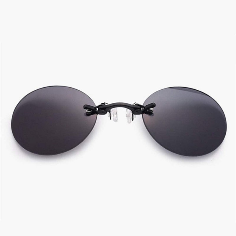 Rimless Sunglasses Clip On Nose Sunglasses Men Matrix Morpheus Rimless Sun Glasses Round Glasses Uv400 - C318U9GXT2O $33.85