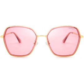 Round Oversized Polarized Sunglasses for Women Retro Irregular Vintage Designer Style Shades P56 - CY194R8K46X $13.78